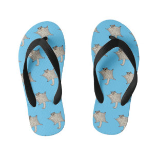 Sugar glider cartoon illustration kid's jandals