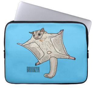 Sugar glider cartoon illustration laptop sleeve