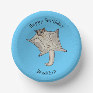Sugar glider cartoon illustration paper plate