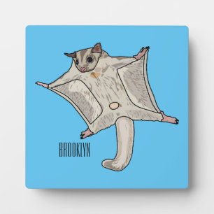 Sugar glider cartoon illustration plaque
