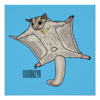 Sugar glider cartoon illustration