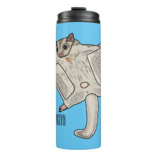 Sugar glider cartoon illustration thermal tumbler
