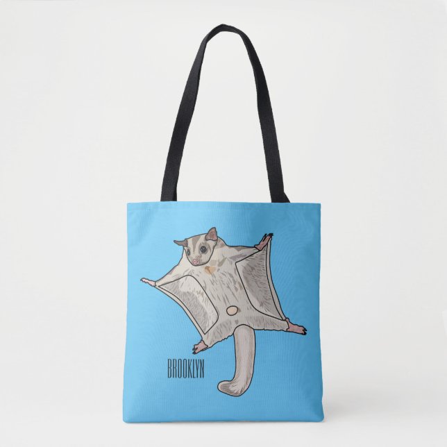 Sugar glider cartoon illustration tote bag (Front)