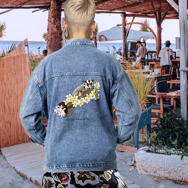 Sugar Glider Cute Floral Denim Jacket (Creator Uploaded)