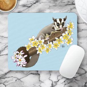 Sugar Glider Cute Floral Mouse Pad