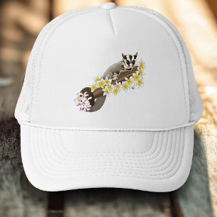 Sugar Glider Cute Floral Trucker Hat