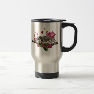 Sugar Glider Flowers and Hearts Travel Mug