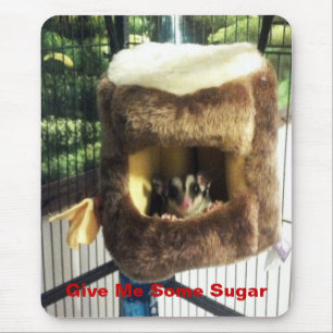 Sugar Glider in Furry Tree Truck Hanging Bed Mouse Pad