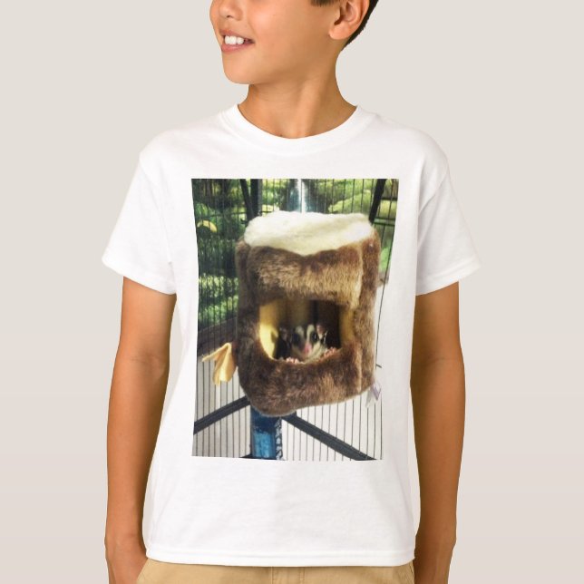 Sugar Glider in Furry Tree Truck Hanging Bed T-Shirt (Front)