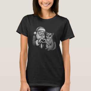 Sugar Glider Santa Claus Heart Shape Christmas Pet T-Shirt