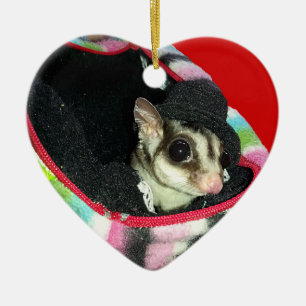 Sugar Glider Wearing a Hat Ceramic Tree Decoration