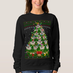 Sugar Glider Xmas Lighting Tree Sugar Glider Ugly  Sweatshirt