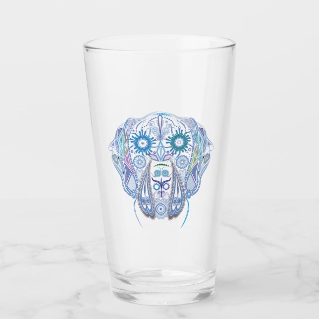 Sugar Great Dane Skull  Glass (Front)
