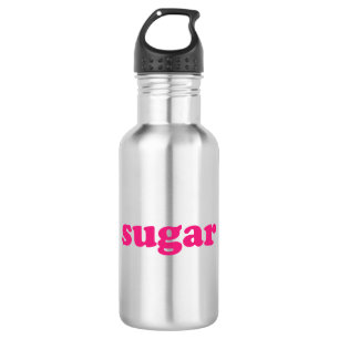 Sugar hot pink modern typography girly funny 532 ml water bottle