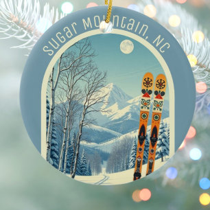 Sugar Mountain North Carolina ski souvenir Ceramic Tree Decoration