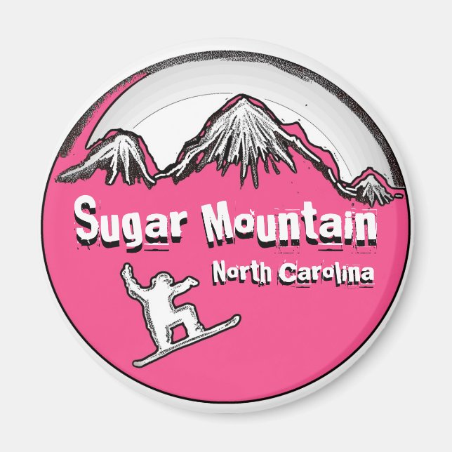 Sugar Mountain North Carolina snowboard magnet (Front)