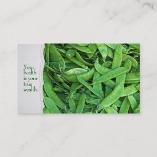 sugar peas in a pile business card