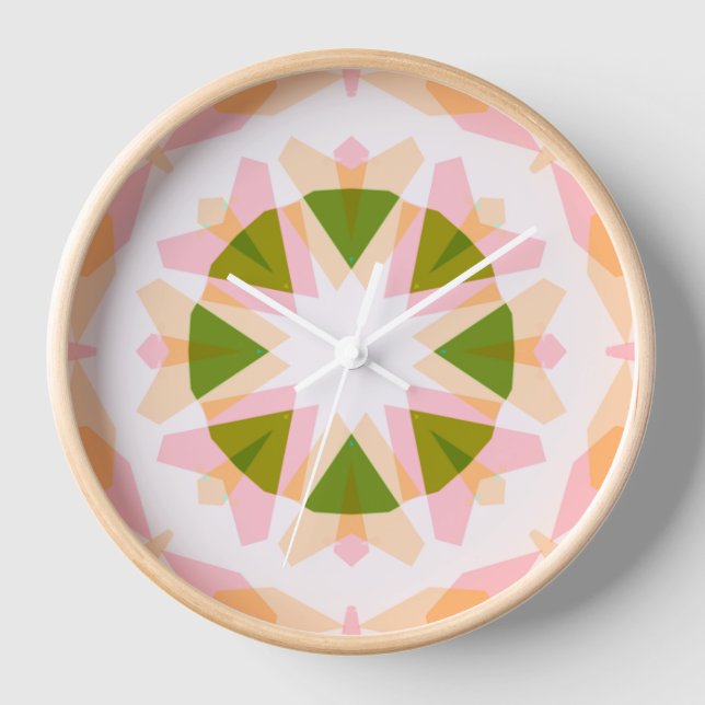 Sugar Pink Spring Green Star Dopamine Decor Art Clock (Front)