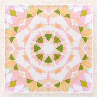 Sugar Pink Spring Green Star Dopamine Decor Art Glass Coaster