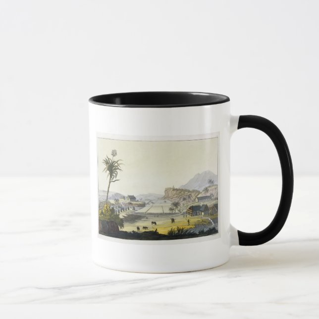 Sugar Plantation, Antilles (colour engraving) Mug (Right)