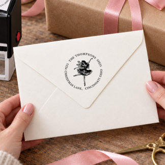 Sugar Plum Fairy Christmas Return Address Self-inking Stamp