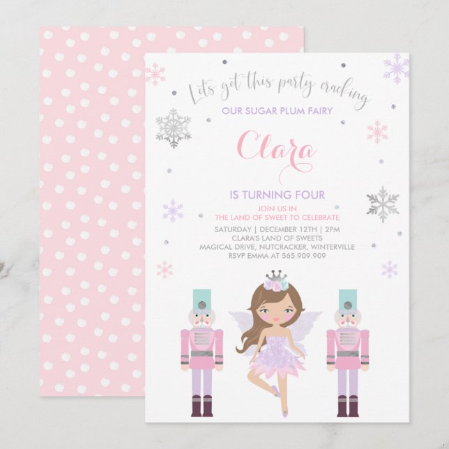 Sugar Plum Fairy Invitation Nutcracker Invitation (Front/Back)