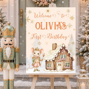Sugar Plum Fairy Mouse Gingerbread Welcome Sign