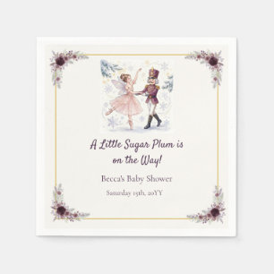 Sugar Plum Nutcracker Ballet Winter Baby Shower Napkin