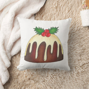 Sugar Plum Pudding British Christmas Holiday Cushion