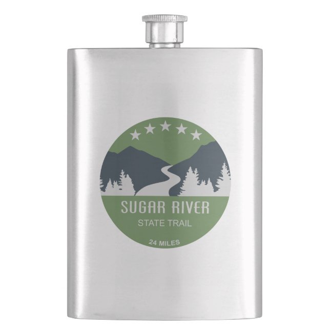 Sugar River State Trail Wisconsin Hip Flask (Front)