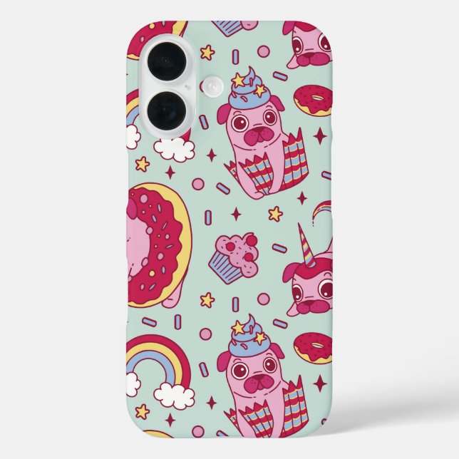Sugar Rush Pug Party Whimsical Treats Case-Mate iPhone Case (Back)