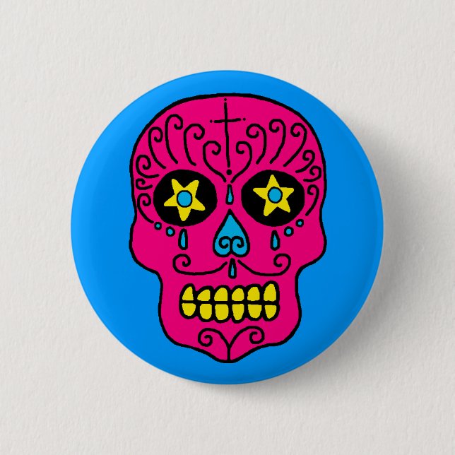 Sugar Skull 6 Cm Round Badge (Front)
