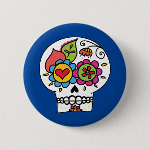 Sugar Skull, 6 Cm Round Badge