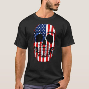 Sugar Skull American Flag 4th Of July Cool Patriot T-Shirt
