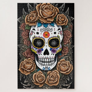 Sugar Skull Art - Celebrate with Vibrant Colours Jigsaw Puzzle