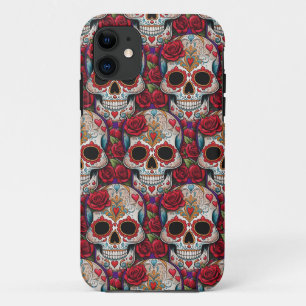 Sugar Skull Art - Colourful Dia de los Muertos Case-Mate iPhone Case