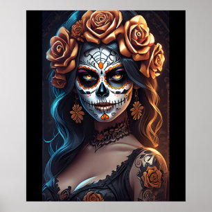 Sugar Skull Art -  Colourful Expressions Poster