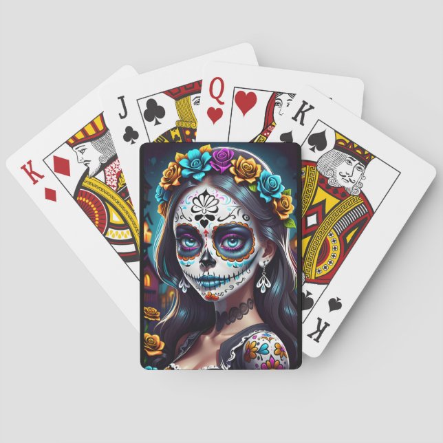 Sugar Skull Art -  Cultural Beauty Playing Cards (Back)