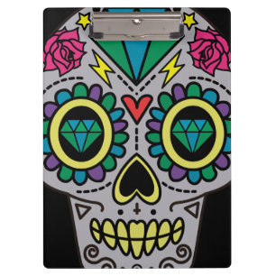 Sugar Skull Art, Day of the Dead Clipboard