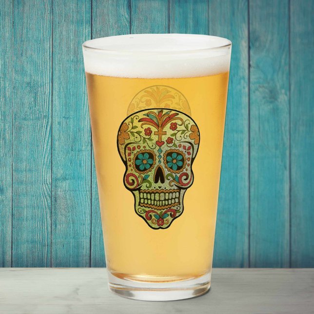 Sugar Skull Art, Day of the Dead Glass (Creator Uploaded)