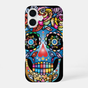 Sugar Skull Art, Day of the Dead iPhone 16 Case