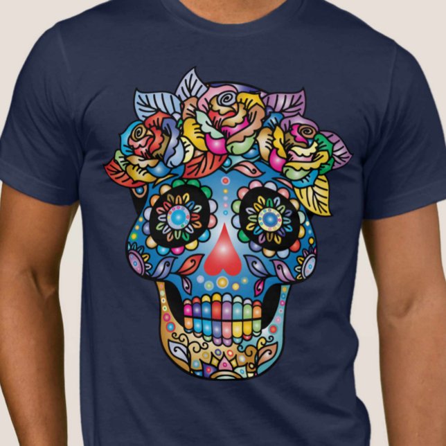Sugar Skull Art, Day of the Dead T-Shirt (Creator Uploaded)