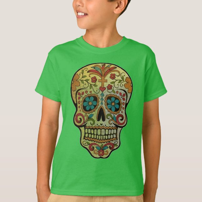Sugar Skull Art, Day of the Dead T-Shirt (Front)