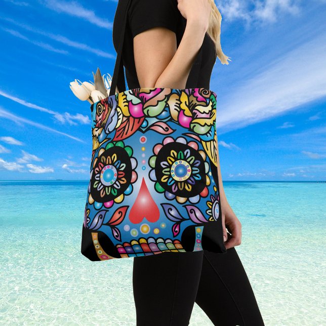 Sugar Skull Art, Day of the Dead Tote Bag (Creator Uploaded)