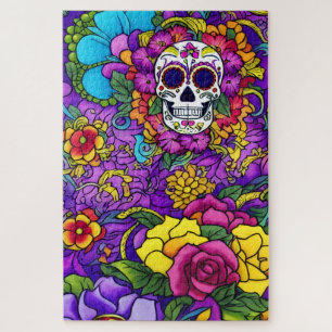 Sugar Skull Art -  Día de los Muertos Delight Jigsaw Puzzle
