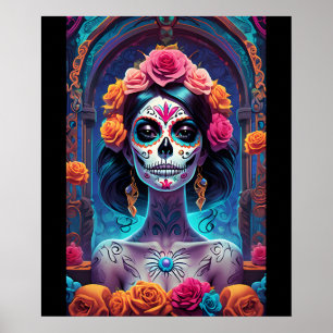 Sugar Skull Art -Embrace the Elegance Poster
