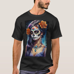 Sugar Skull Art - Faces of the Festival T-Shirt