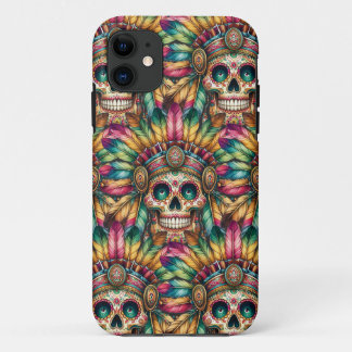 Sugar Skull Art - Feathers & Bones Case-Mate iPhone Case