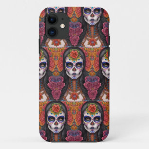 Sugar Skull Art Featuring Girl in Skull Makeup Case-Mate iPhone Case