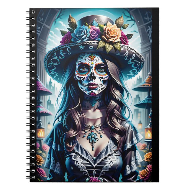 Sugar Skull Art -  Festive Spirit Notebook (Front)